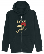 LOVE YOU - white Hanorac cu fermoar Unisex Connector