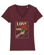 LOVE YOU - white Tricou mânecă scurtă guler V Damă Evoker