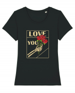 LOVE YOU - white Tricou mânecă scurtă guler larg fitted Damă Expresser