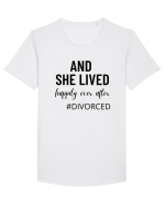 And she lived happily ever after. divorced.  Si ea a trait fericita. Divort Tricou mânecă scurtă guler larg Bărbat Skater