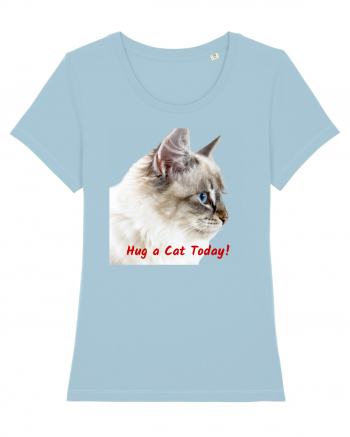 Hug a cat today Sky Blue