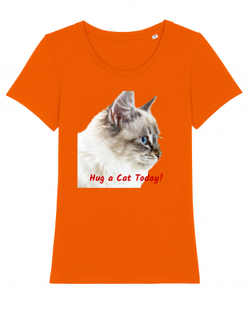 Hug a cat today Bright Orange