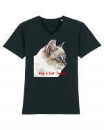 Hug a cat today Tricou mânecă scurtă guler V Bărbat Presenter