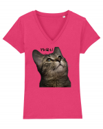 Meow Tricou mânecă scurtă guler V Damă Evoker