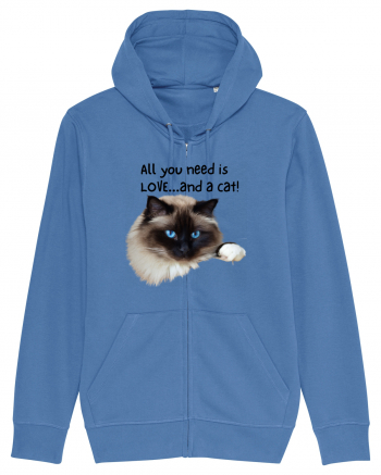 All you need is LOVE... and a cat! Bright Blue