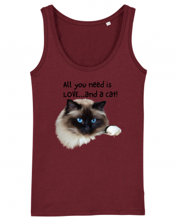 All you need is LOVE... and a cat! Burgundy