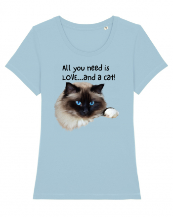 All you need is LOVE... and a cat! Sky Blue