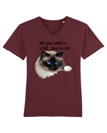 All you need is LOVE... and a cat! Burgundy