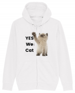 Yes We Cat, Pisica British Shorthair alba Hanorac cu fermoar Unisex Connector