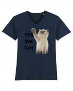 Yes We Cat, Pisica British Shorthair alba Tricou mânecă scurtă guler V Bărbat Presenter