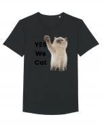 Yes We Cat, Pisica British Shorthair alba Tricou mânecă scurtă guler larg Bărbat Skater