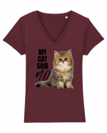 My cat said no Tricou mânecă scurtă guler V Damă Evoker