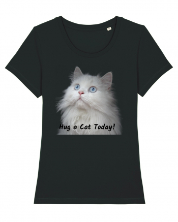 Hug a cat today, pisica ochi albastri Black