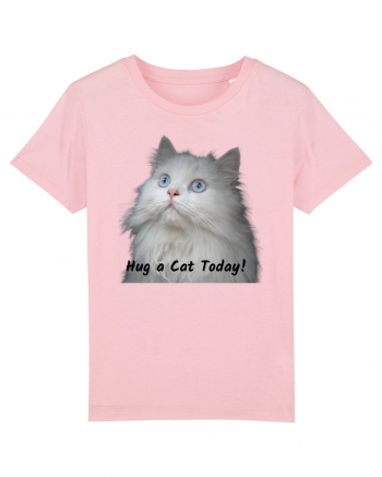 Hug a cat today, pisica ochi albastri Cotton Pink