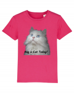 Hug a cat today, pisica ochi albastri Tricou mânecă scurtă  Copii Mini Creator