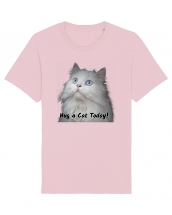 Hug a cat today, pisica ochi albastri Cotton Pink