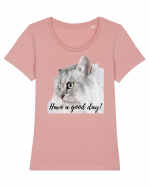 Have a good day! Tricou mânecă scurtă guler larg fitted Damă Expresser