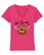 Bee Kind Bee Tricou mânecă scurtă guler V Damă Evoker