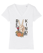 Be Kind Peace Tricou mânecă scurtă guler V Damă Evoker