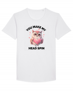 You make my head spin, Bufnita iubitoare roz Tricou mânecă scurtă guler larg Bărbat Skater