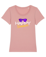 Happy summer Tricou mânecă scurtă guler larg fitted Damă Expresser