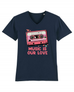 Muzica retro - Music is our love Tricou mânecă scurtă guler V Bărbat Presenter