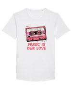 Muzica retro - Music is our love Tricou mânecă scurtă guler larg Bărbat Skater
