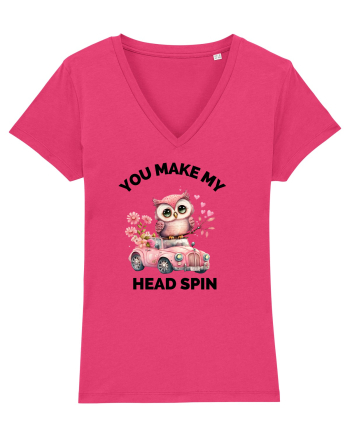 You make my head spin, Bufnita iubitoare roz masina flori Raspberry
