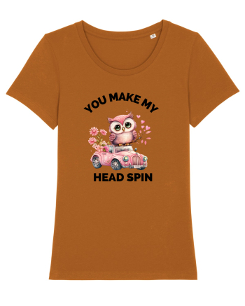 You make my head spin, Bufnita iubitoare roz masina flori Roasted Orange