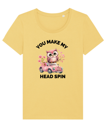 You make my head spin, Bufnita iubitoare roz masina flori Jojoba