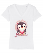 pentru îndrăgostiți - Be mine - Pinguin Tricou mânecă scurtă guler V Damă Evoker