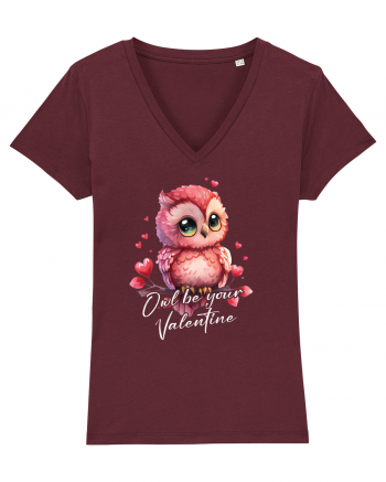 pentru îndrăgostiți - Owl be your Valentine Burgundy