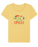 Love my SPICES Tricou mânecă scurtă guler larg fitted Damă Expresser