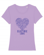 ELECTRIC LOVE - PURPLE Tricou mânecă scurtă guler larg fitted Damă Expresser