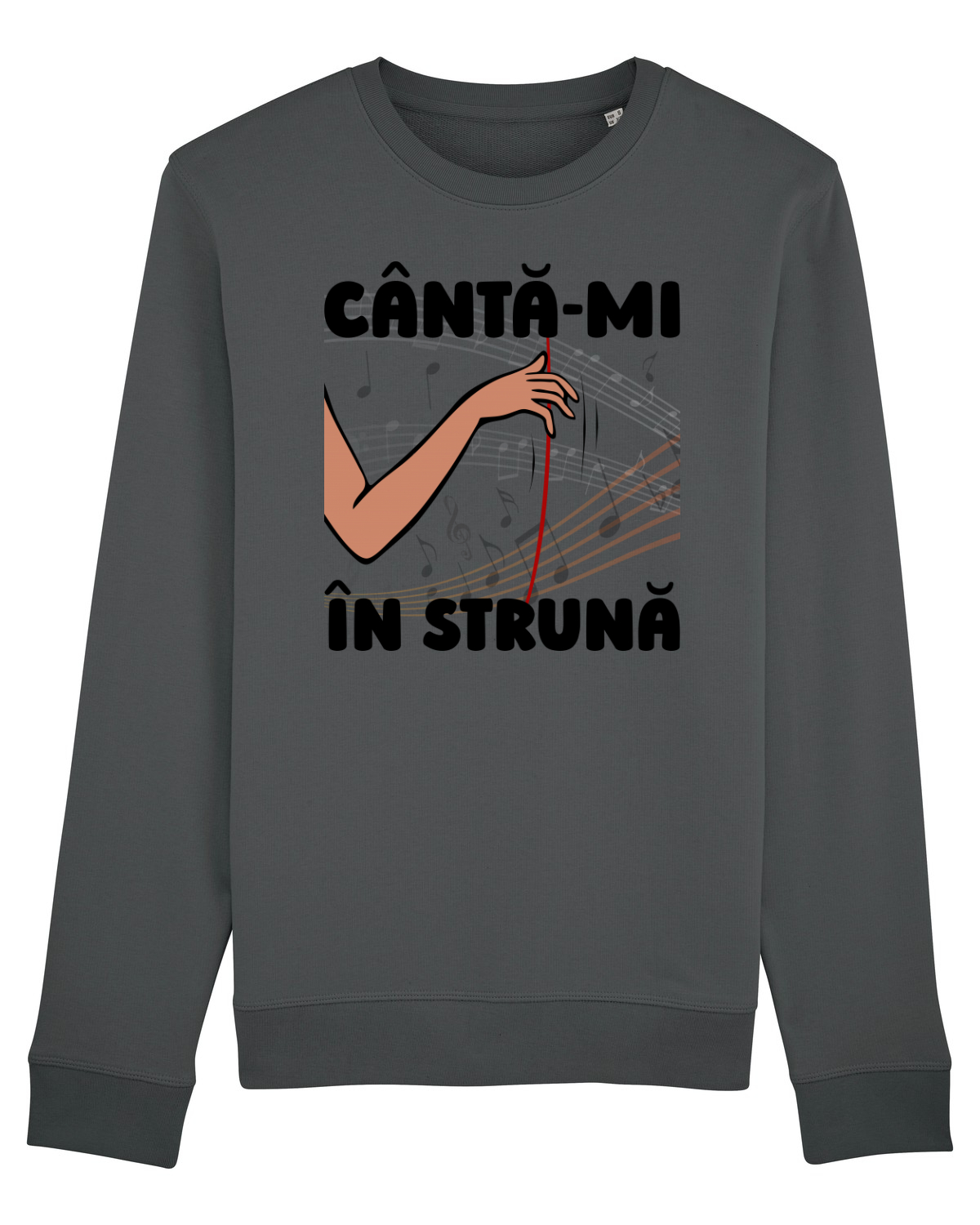 Bluză mânecă lungă Unisex Rise Anthracite