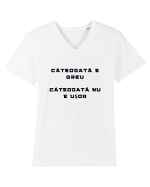 E GREU - NU E USOR Tricou mânecă scurtă guler V Bărbat Presenter