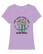 Kind Heart, Fierce Mind, Brave Spirit Tricou mânecă scurtă guler larg fitted Damă Expresser