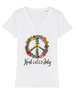 Kind Vibes Only Tricou mânecă scurtă guler V Damă Evoker