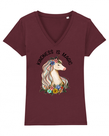 Kindness Is Magic Unicorn Burgundy