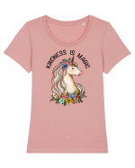 Kindness Is Magic Unicorn Tricou mânecă scurtă guler larg fitted Damă Expresser