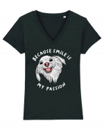 Because Smile is My Passion Tricou mânecă scurtă guler V Damă Evoker