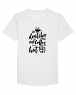 Hot Coffee Tricou mânecă scurtă guler larg Bărbat Skater