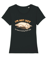 I'm Not Lazy I'm Just On Saving Power Mode Tricou mânecă scurtă guler larg fitted Damă Expresser