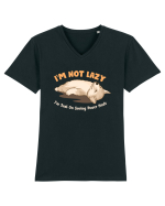 I'm Not Lazy I'm Just On Saving Power Mode Tricou mânecă scurtă guler V Bărbat Presenter
