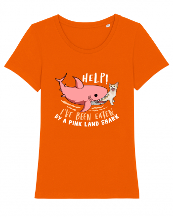 Help, I've Been Eaten By a Pink Land Shark Bright Orange