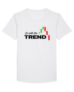 Go with the trend - white Tricou mânecă scurtă guler larg Bărbat Skater