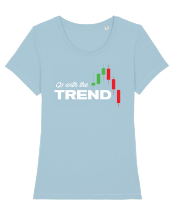 Go with the trend - dark bg Sky Blue