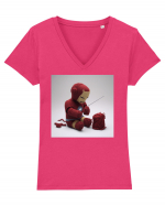 Iron Man Niddle Tricou mânecă scurtă guler V Damă Evoker