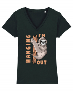 I'm Hanging Out Tricou mânecă scurtă guler V Damă Evoker