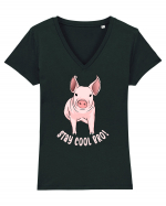 Stay Cool Bro! Tricou mânecă scurtă guler V Damă Evoker